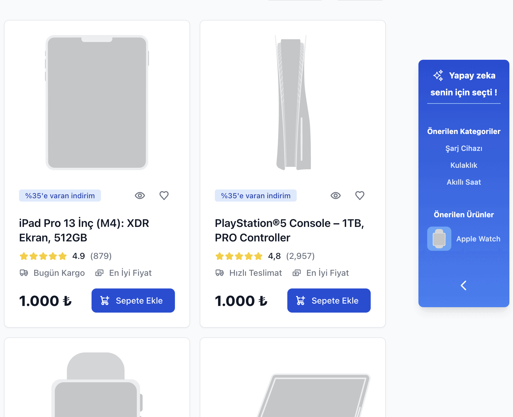 E-ticaret Yapay Zeka Görseli