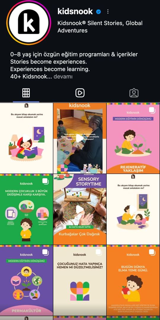 Kidsnook Instagram akışı